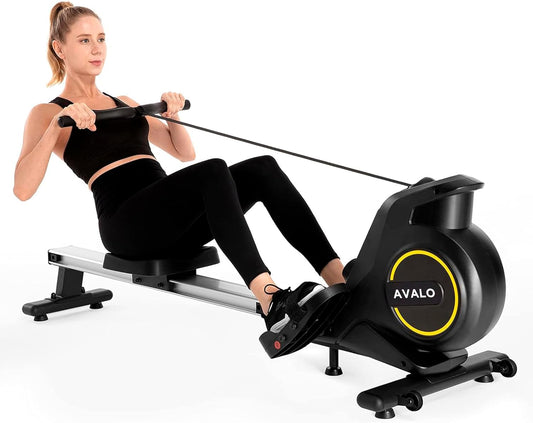 Avalo Rowing Machine Collapsible With Display - Rowing Machine With 8 Resistance Levels - Rowing Machine - QUORE
