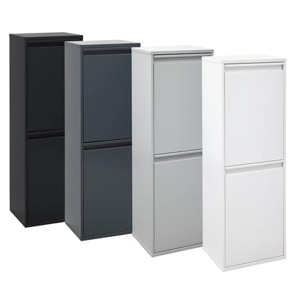 ARREGUI Basic CR201-B Recyclingcontainer | Afvalcontainer in Staal | 2 Compartimenten 2x17 L (34 L) | Multifunctionele Recyclebak voor Afvalscheiding | Afvalbak voor Keuken, Huis of Kantoor | Wit