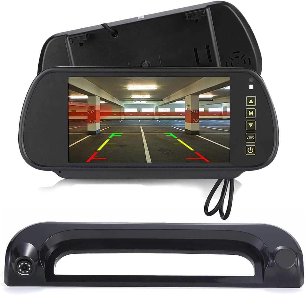 Derde dak Top Mount remlicht camera HD waterdicht remlicht achteruitrijcamera voor Citroën Jumper/FIAT Ducato E-Ducato Maxi L3H2 / WEZEL / VAUXHALL Movano / Boxer (met 7 inch achteruitkijkspiegel)