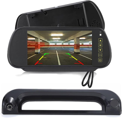 Derde dak Top Mount remlicht camera HD waterdicht remlicht achteruitrijcamera voor Citroën Jumper/FIAT Ducato E-Ducato Maxi L3H2 / WEZEL / VAUXHALL Movano / Boxer (met 7 inch achteruitkijkspiegel)
