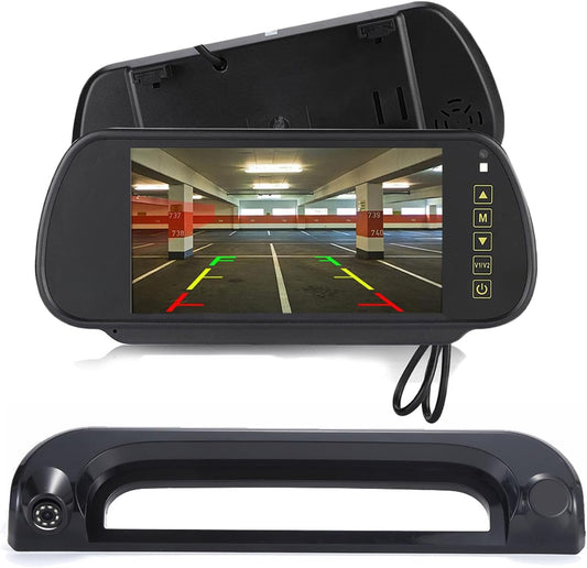 Derde dak Top Mount remlicht camera HD waterdicht remlicht achteruitrijcamera voor Citroën Jumper/FIAT Ducato E-Ducato Maxi L3H2 / WEZEL / VAUXHALL Movano / Boxer (met 7 inch achteruitkijkspiegel)