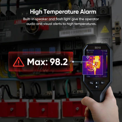 HIKMICRO B01S warmtebeeldcamera 256 x 192 IR-resolutie, warmtebeeldcamera met WiFi, 3,2” 640 × 480 resolutie LCD-scherm, 25Hz Refresh Rate, handheld 49.152 pixels infraroodcamera