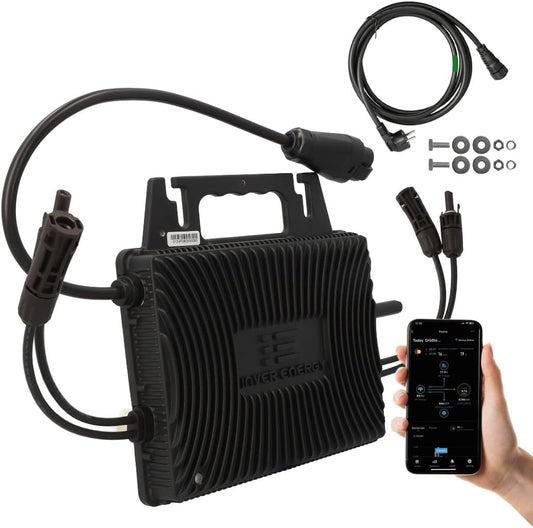 AX Inverter IS-080 800 W voor balkonkrachtcentrale, compleet stopcontact, microomvormer met Bluetooth en wifi, IP67, eenvoudige installatie, hoge efficiëntie voor zonne-installaties
