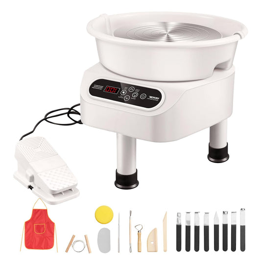 VEVOR Potter's Disc, 28 cm Pottery Machine, 450 W, Electric Pottery Disc with Pedal and LCD Touchscreen, Ceramic Disc with Direct Drive and 3 Support Legs for - QUORE
