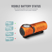 Koplamp - Hoofdlamp - Oplaadbare Zaklamp - Multifunctionele - met Rood Licht - 2 Mini Koud Wit LED - 1100Lm - 50m Lichtbereik - voor Kamperen - Hardlopen - Wandelen - Speleologie - Noodgevallen - 650mAh - IPX8 - Oranje