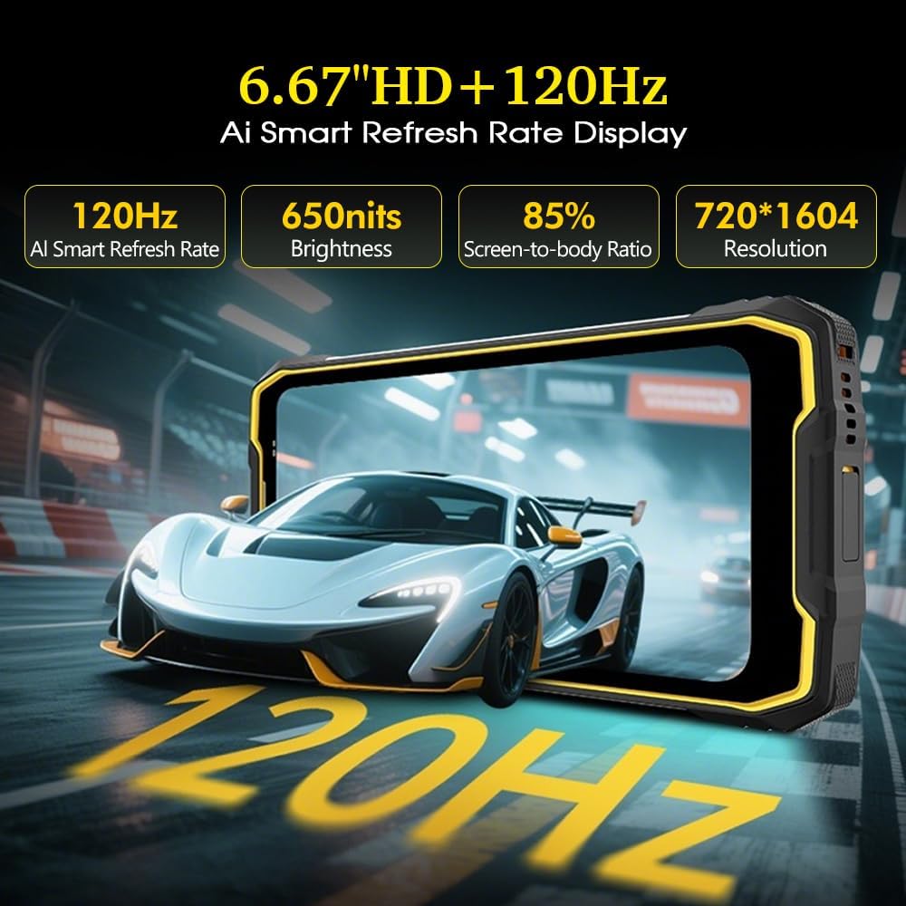 Blackview ROCK 2 PRO 5G mobiele telefoon, onbreekbaar, Android 16, campinglamp 400 Im, 32 GB + 256 GB AI telefoon, 6,67 inch FHD+120 Hz, 15000 mAh, smartphone, onbreekbaar, 16 MP + 13 MP, IP69K/WiFi 5