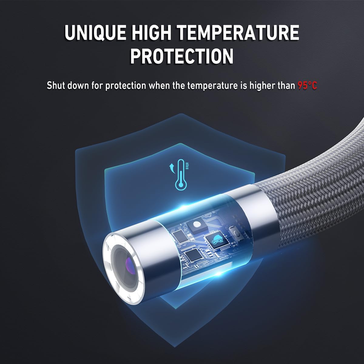 Ralcam Endoskopkamera mit Licht Endoscope Camera - Endoskop 8,5 mm Inspektionskamera 4,3" HD 1080P Rohrkamera, Kameras mit 10 LED, IP67 Wasserdicht 1.5M Halbstarre Kabel Teleskopkamera Kfz Werkzeug
