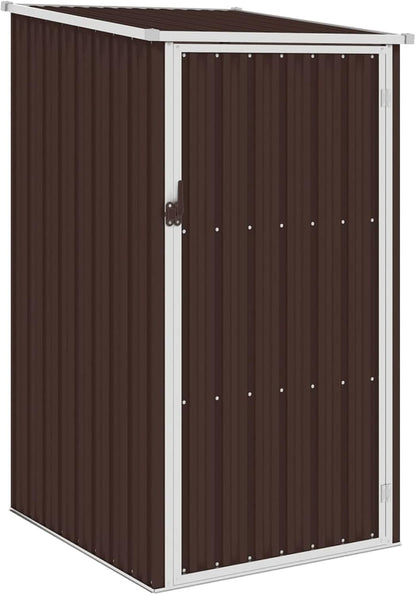 Tidyard Garden shed, outdoor shed, with galvanised steel door, brown, 87 x 98 x 159 cm, garden shed, steel shed, tool shed made of steel, tool shed made of steel - QUORE