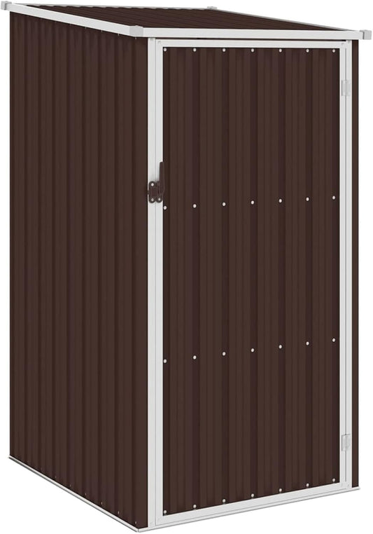 Tidyard Garden shed, outdoor shed, with galvanised steel door, brown, 87 x 98 x 159 cm, garden shed, steel shed, tool shed made of steel, tool shed made of steel - QUORE