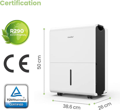 Luchtontvochtiger – Ontvochtiger – Vochtvreter – Air Dehumidifier – Vochtverwijderaar – Energiebesparend – 30 Liter Per Dag Capaciteit - QUORE