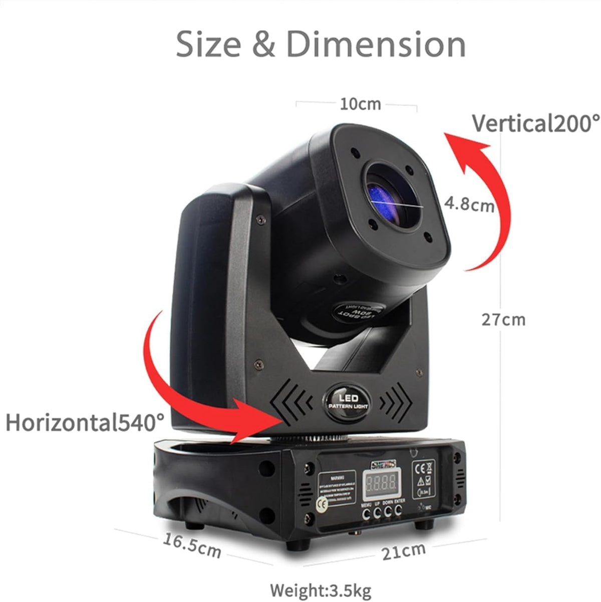 SHEHDS 80W LED Spotlights met 8 Kleuren 8 Gobos DJ Lichten Bewegende Hoofd Licht 3-Facet Draaibaar Prisma Elektronische Focus Geluid Geactiveerd DMX Controle Podium Licht