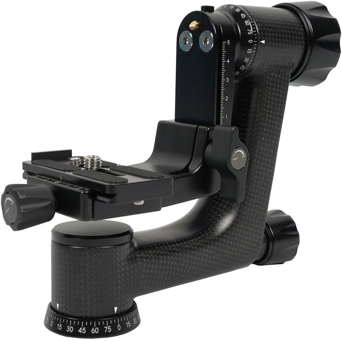 SIRUI PH-10 Carbon Gimbal Statiefhoofd Zware Duty, 15kg Draagvermogen, 360° Panorama, met Arca-Swiss Snelwisselplaat voor Camera en Telelens