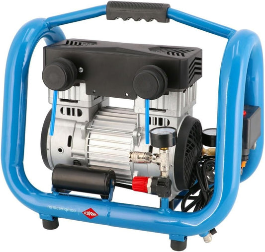 Stille Olievrije Compressor – Luchtcompressor – Persluchtgereedschap – Drukventiel – Mobiele Compressor – 1,5 pk 10 bar – 73 dB Stil Gebruik