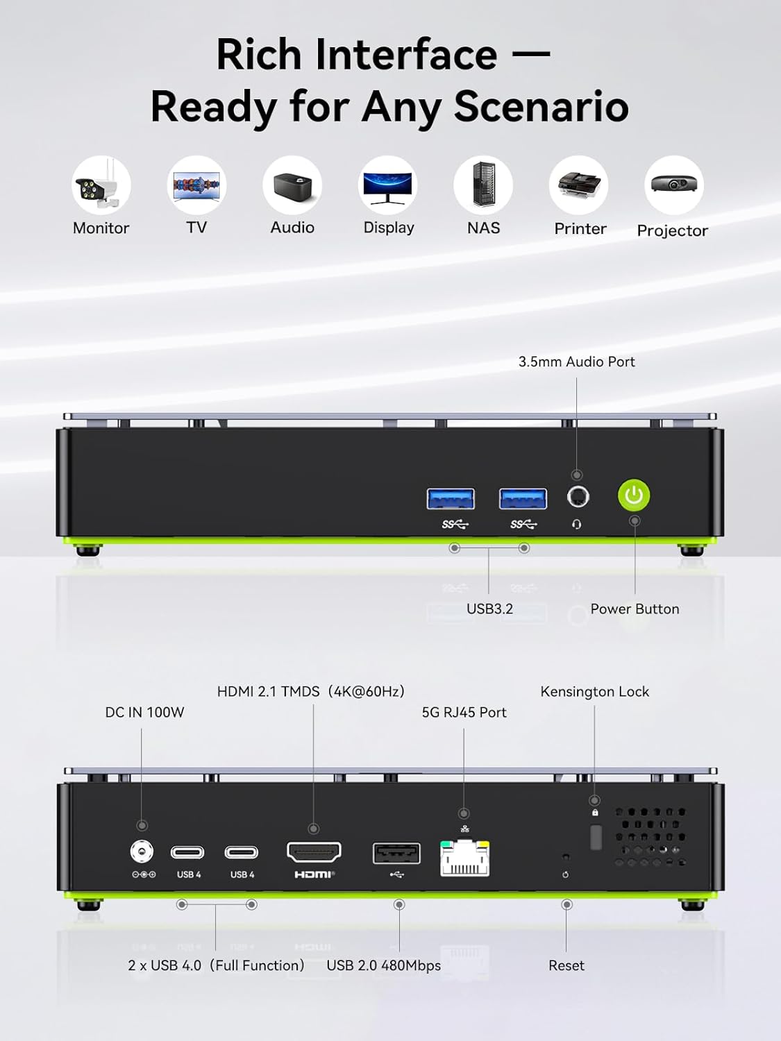 GMKtec K13 AI Mini PC, Core Ultra 7 256V 8T/8C(Up to 4.8GHz), 16GB DDR5 1TB SSD, MiNi Desktop Computers AI Boost, 2X M.2 2280 PCIE 4.0 Storage Expansion, 5GbE LAN, HDMI 2.1, USB4