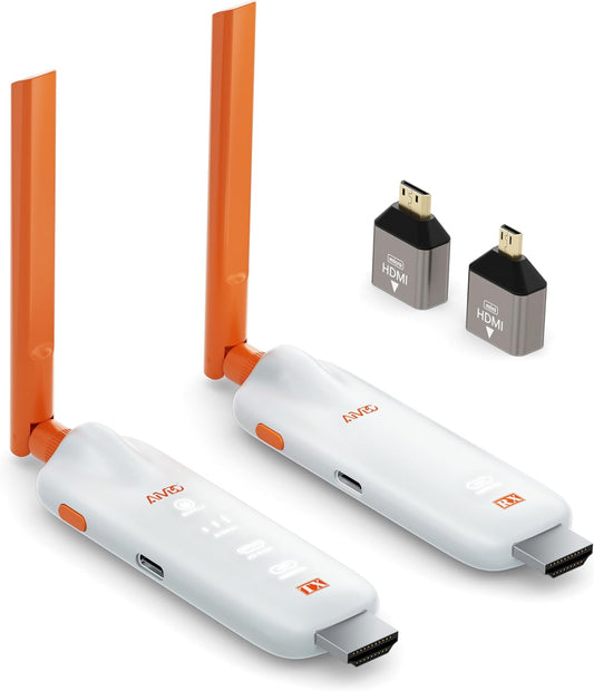 Draadloze HDMI-zender en -ontvanger - tot 6 RX'en, 2025 TIMBOOTECH draadloze zender-ontvanger met LED-scherm 5G, draadloze HDMI-transmissie van laptop/tv-box/camera naar tv/projector/monitor