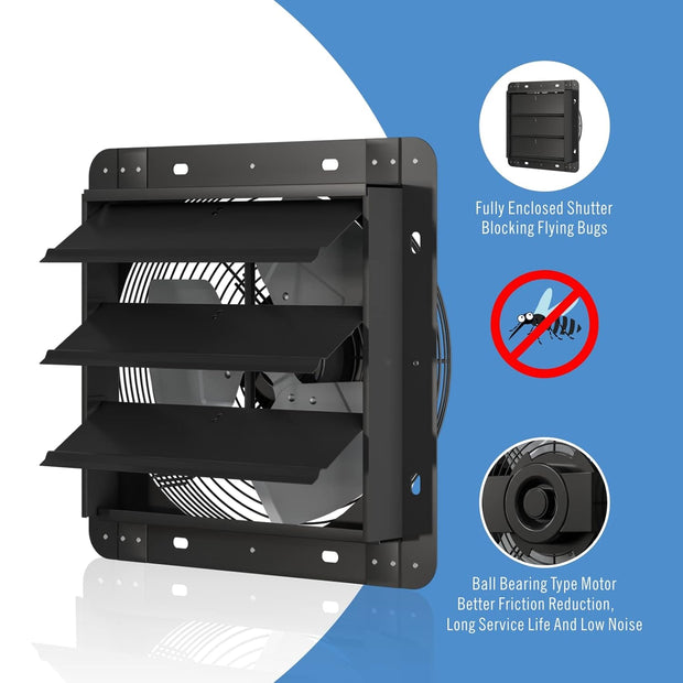 Afvoerventilator - Ventilator - Afzuigventilator - met Touchpad-bediening - voor Verwarming - Koeling - Booster - Groeitenten - Hydroculturen - Thuisgebruik Ventilatie - 250 mm - 32 x 5 x 26.2 cm - Zwart