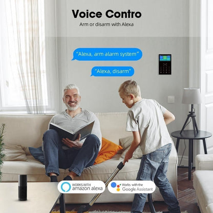 WiFi/GSM 2G Wireless Smart Home veiligheidsalarmsysteem met PIR bewegingsmelder, deur- en raamsensor RFlD SOS Tuya Smart Life app, afstandsbediening, ondersteuning Alexa