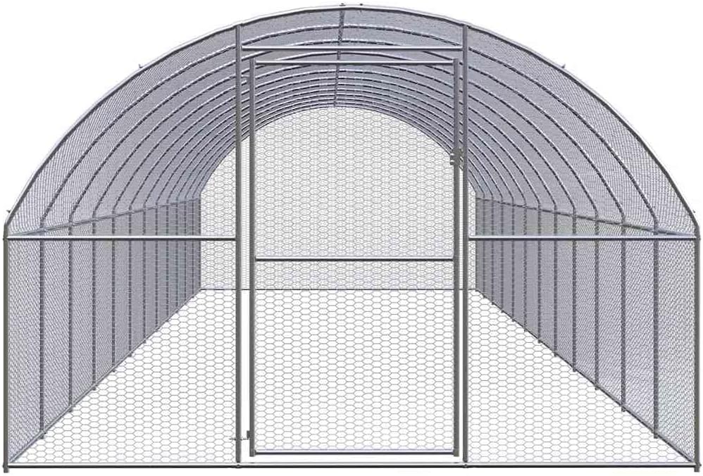 vidaXL Chicken coop 3x12x2m galvanized steel - QUORE