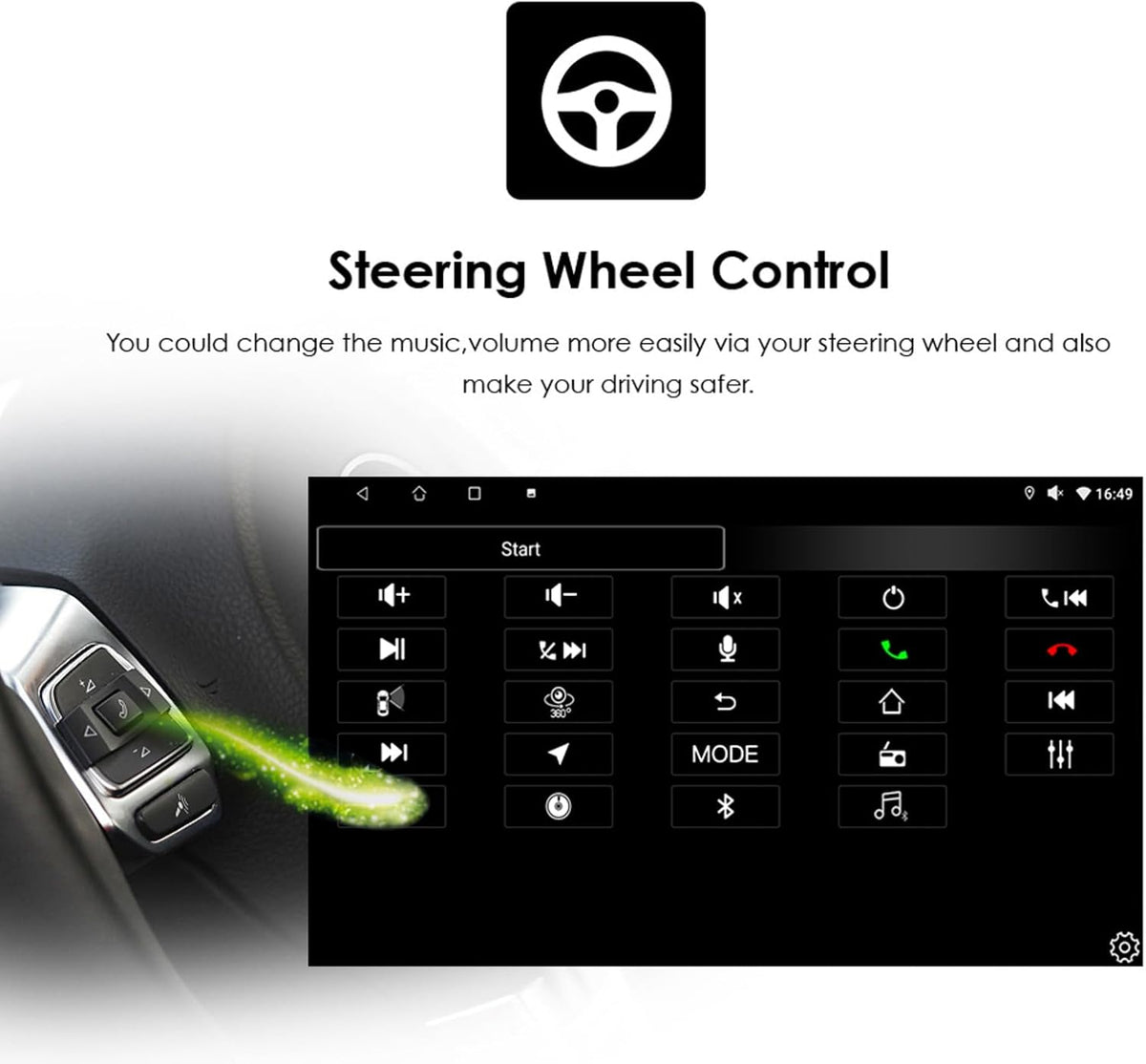 Ossuret Autoradio voor Hyundai I10 (2007-2013), 9 Inch Android 14 Aanraakscherm 2+32GB GPS Navigatie met Carplay Android Auto WiFi Bluetooth Stuurwielbediening DSP USB TPMS OBD2 DAB+