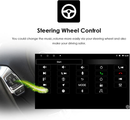 Ossuret Autoradio voor Hyundai I10 (2007-2013), 9 Inch Android 14 Aanraakscherm 2+32GB GPS Navigatie met Carplay Android Auto WiFi Bluetooth Stuurwielbediening DSP USB TPMS OBD2 DAB+