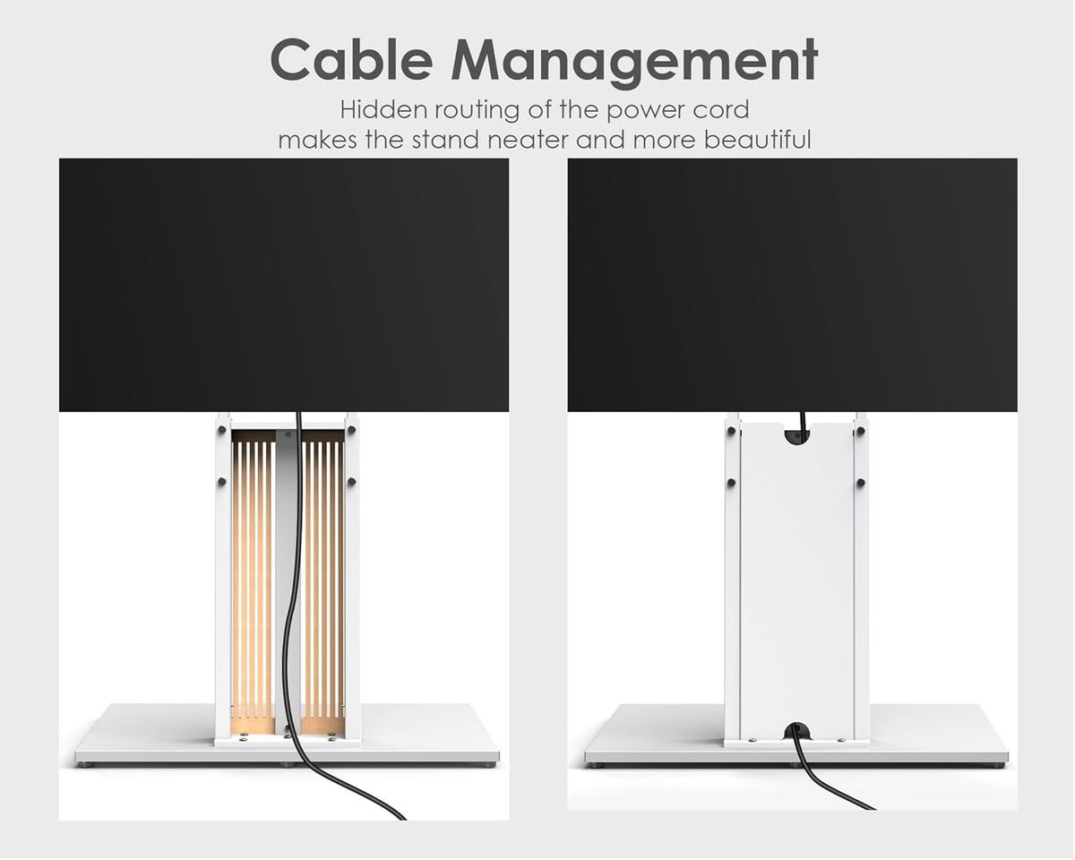 FITUEYES Design TV-standaard op standaard, voor schermen van 55 tot 88 inch, in hoogte verstelbaar, tv-kast van massief hout, draaibaar, maximale belasting 60 kg, hoek verstelbaar ± 30 graden,