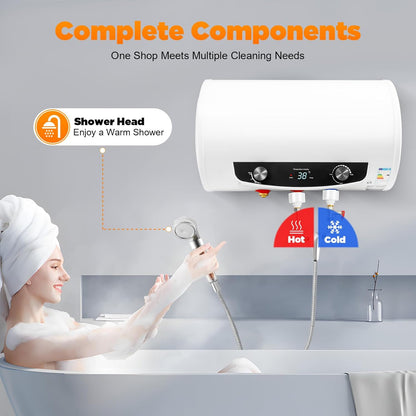 Electric Water Heater 50 L 220 V 2000 W Wall Mounted Heating Power Water Heater Water Heater Water Heater Heating Temperature Range 25-75°C for Kitchen, Garden, Bathroom, Caravan, 50 Litres - QUORE