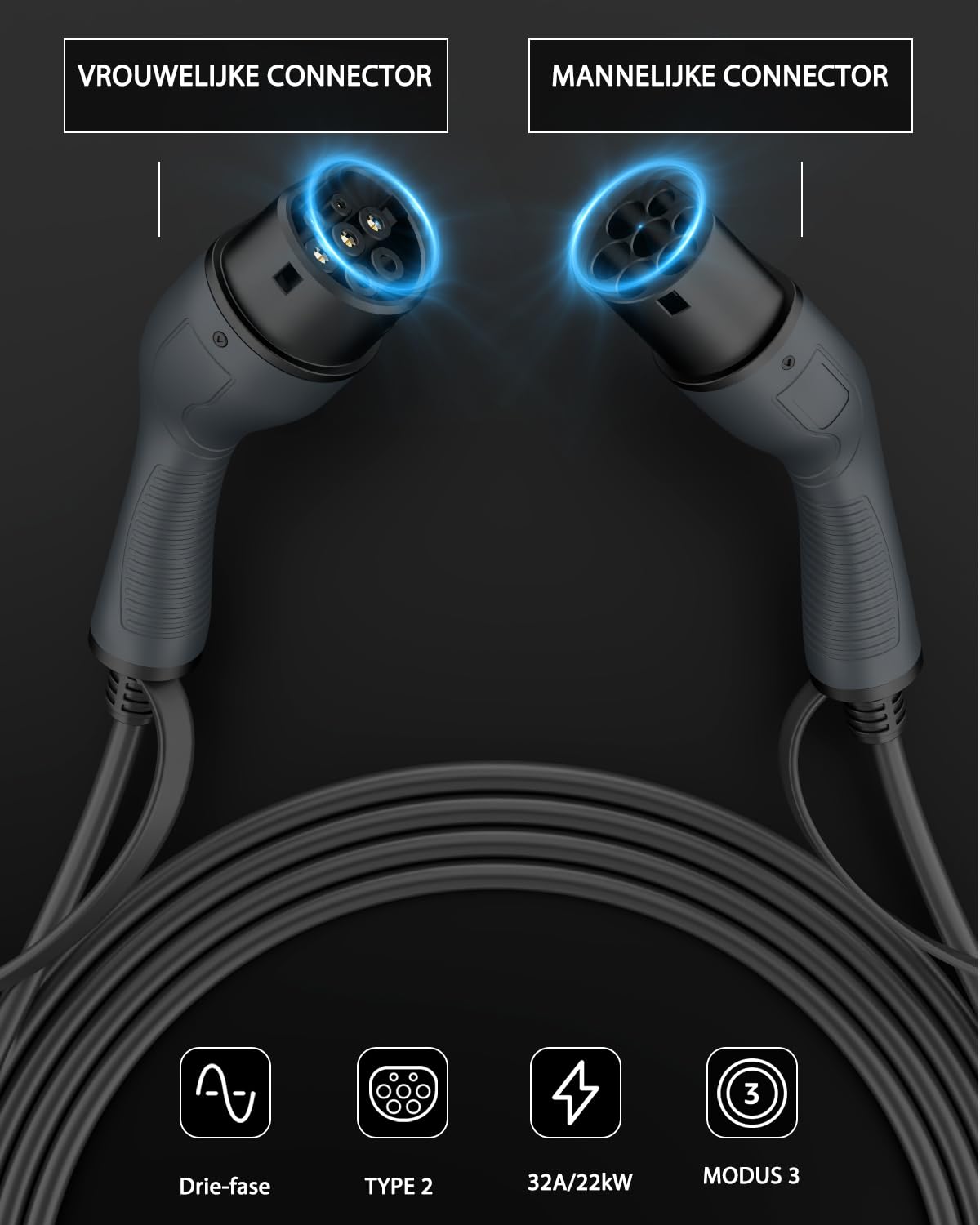 <font dir="auto" style="vertical-align: inherit;"><font dir="auto" style="vertical-align: inherit;">        Bokman Type 2 charging cable, 22 kW, 3 m (22kW-5M)       </font></font>
