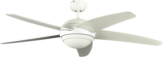Pepeo Plafondventilator met verlichting en afstandsbediening Melton, behuizing lak wit, vleugelkleur wit, 132 cm