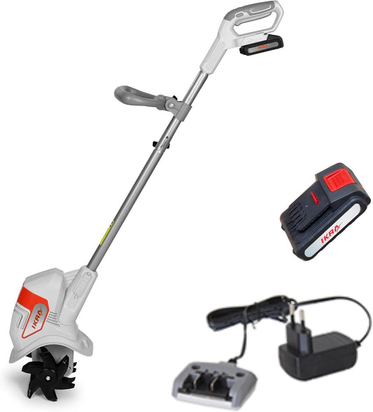 IKRA Snoerloze Grondfrees IAMH 20, werkbreedte 19cm, werkdiepte tot 15,5cm, looptijd max. 30 minuten, incl. accu & lader