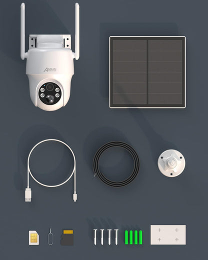 Draadloze 3G/4G LTE Beveiligingscamera – Buitencamera – Wifi-Loze Bewakingscamera – Zonnepaneel Camera – Batterijcamera – 2K Resolutie – PIR Humanoïde Detectie