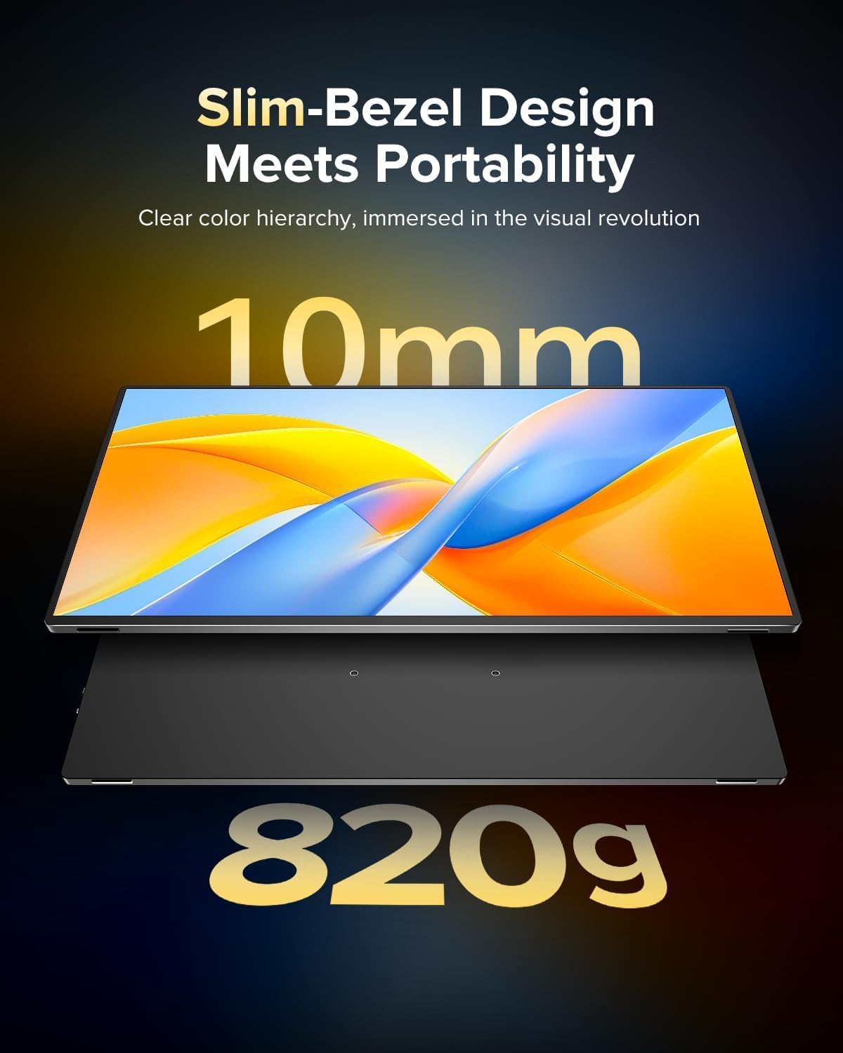 EVICIV Portable Monitor 16 Inch 4K 1200 Nits UHD 3840x2400 2000:1 125% sRGB USB-C HDMI, VESA Compatible with Case, Portable Monitor Suitable for Outdoors Compatible with Laptop, Phone, Console - QUORE