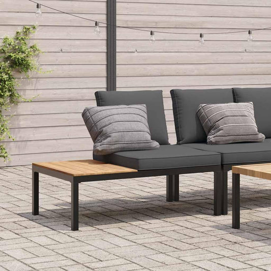 Garden Bench with Cushion Black Aluminium Bench Park Bench Balcony Bench Outdoor Bench for Garden Patio Balcony - QUORE