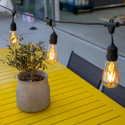 MAFY LIGHT Lichtsnoer voor buiten, aansluitbaar, 18 m, met 40 ledlampen, E27, warm wit