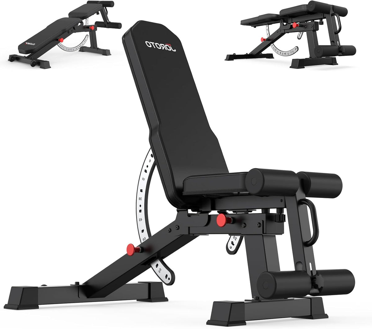 Verstelbare Halterbank – Trainingsbank – Fitnessbank – Krachtbank – Workoutbank – Maximale Belastbaarheid 800 kg – 9-Stand Rugleuning & 3-Stand Zitvlak - QUORE
