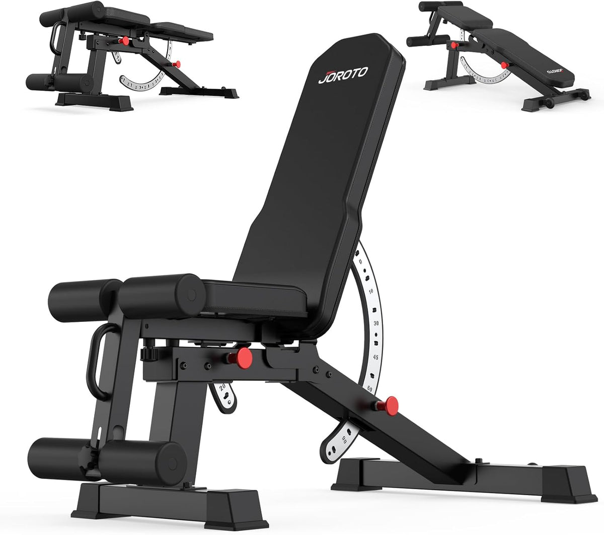 JOROTO MD65 Verstelbare Halterbank, Multifunctionele Halterbanken voor Thuis, Trainingsbank met Maximale Belasting 800KG, 9-voudig Verstelbare Rugleuning en 3-voudig Verstelbare Zitting Fitnessbank