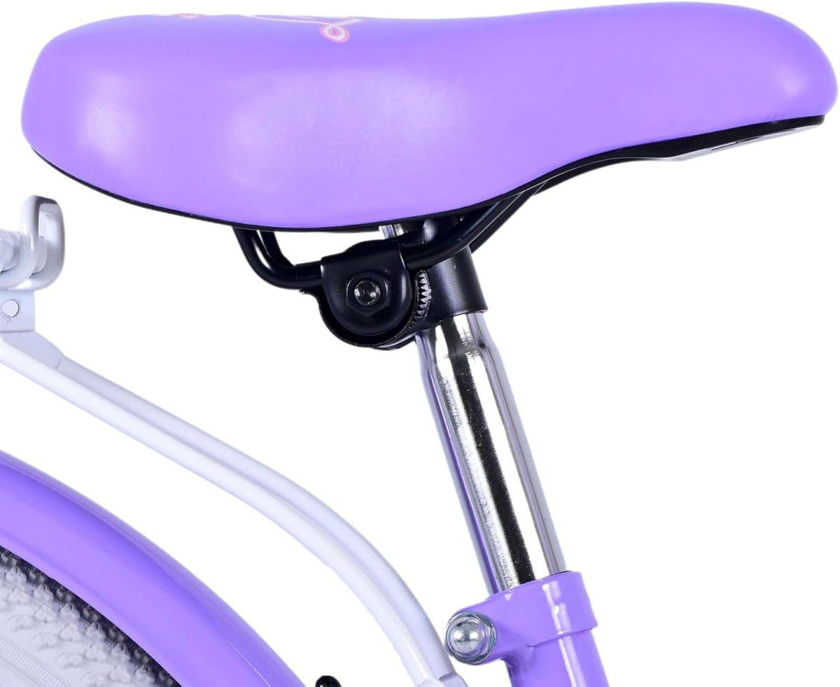 Meisjesfiets voor 6-8 jaar, 20 inch, met mand en bagagedrager, Lovely Fuchsia