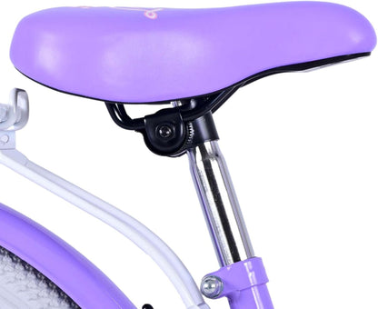 Meisjesfiets voor 6-8 jaar, 20 inch, met mand en bagagedrager, Lovely Fuchsia