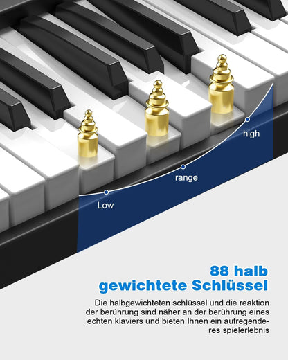 Opvouwbare Piano Met 88 Toetsen – Keyboard – Pianotoetsenbord – Digitale Piano – E-Piano – 180° Opvouwbaar – Bluetooth/MIDI