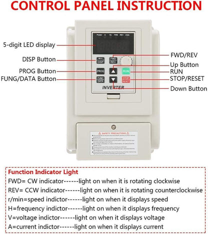 Ccylez VFD-frequentieomvormer, 220 V AC Eenfase AC-frequentieregelaar VFD omvormer voor 3 fasen 4 kW AC-motor met PWM regeling, 3 fase omvormer