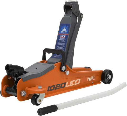 Sealey 2 Ton Trolley Jack, Car Jack, Laag Profiel Kort Chassis - Oranje - 1020LEO