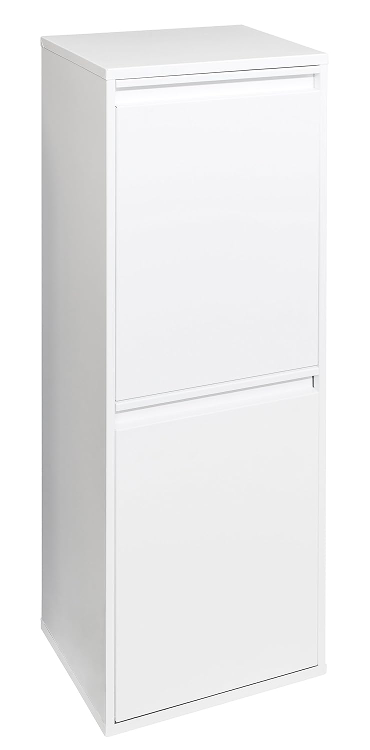 ARREGUI Basic CR201-B Recyclingcontainer | Afvalcontainer in Staal | 2 Compartimenten 2x17 L (34 L) | Multifunctionele Recyclebak voor Afvalscheiding | Afvalbak voor Keuken, Huis of Kantoor | Wit
