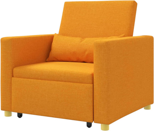 vidaXL Modern Ergonomic Armchair Dark Yellow | Compact Upholstered Chair For Living Room Stylish Seat With Wheels Comfortable Reading Durable Breathable Fabric Movable - QUORE