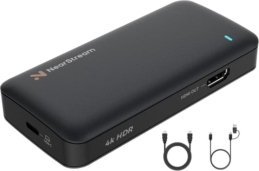 NearStream 4K60 HDR10 Capture Card met HDMI Pass-Thru, USB3.1 Video Capture Card voor streaming, opnemen in 4K 60FPS met ultra-low latency op PS5/Xbox/Switch in OBS, YouTube werkt met pc/Mac
