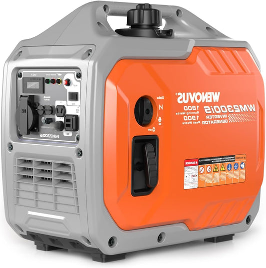 Inverter Generator – Stroomgenerator – Draagbare Generator – Benzine Generator – Noodstroom – 1900W Piekvermogen – Fluisterstil 65 dB - QUORE