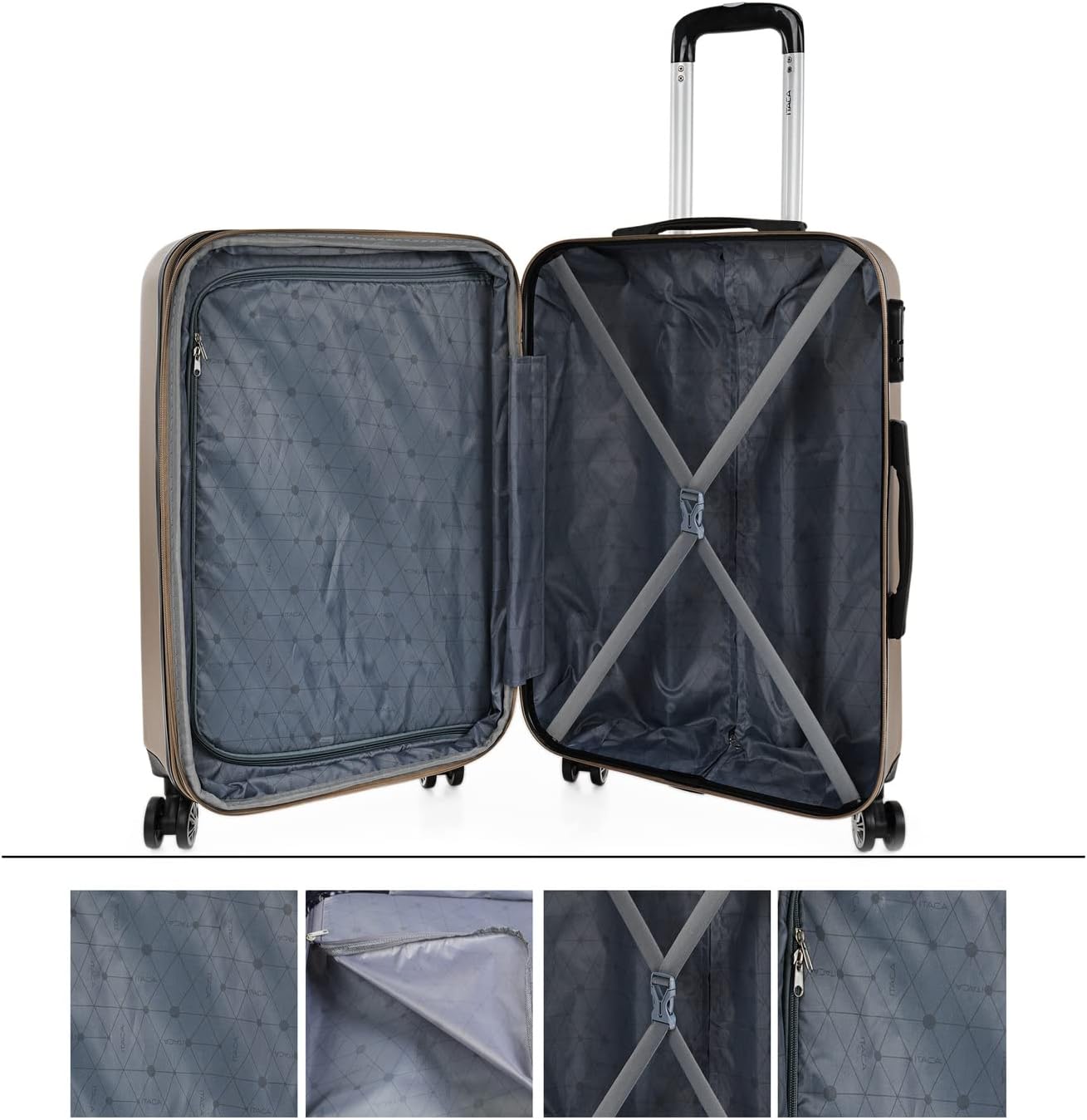 ITACA - Valises. Lot de Valise Rigides 4 Roulettes - Valise Grande Taille, Valise soute Avion, Bagages pour Voyages.Ensemble Valise Voyage. Verrouillage à Combinaison
