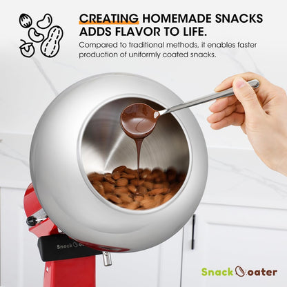 Aieve Snack Coater Compatible with KitchenAid Tilt-Head Stand Mixer for Making Chocolate Covered Almonds, Pistachio, Peanut, Freeze-Dried Strawberry, Raisins, Macadamia Nuts, Blueberry