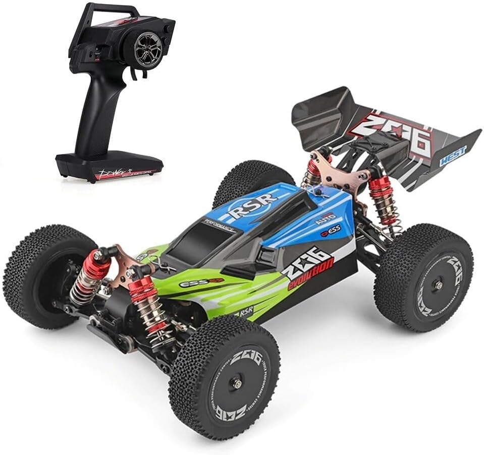 Goolsky XKS 144001 op afstand bestuurbare auto, 60 km/u, hoge snelheid, 1/14, 2,4 GHz, Buggy 4WD RC raceauto met drift RTR (groen)