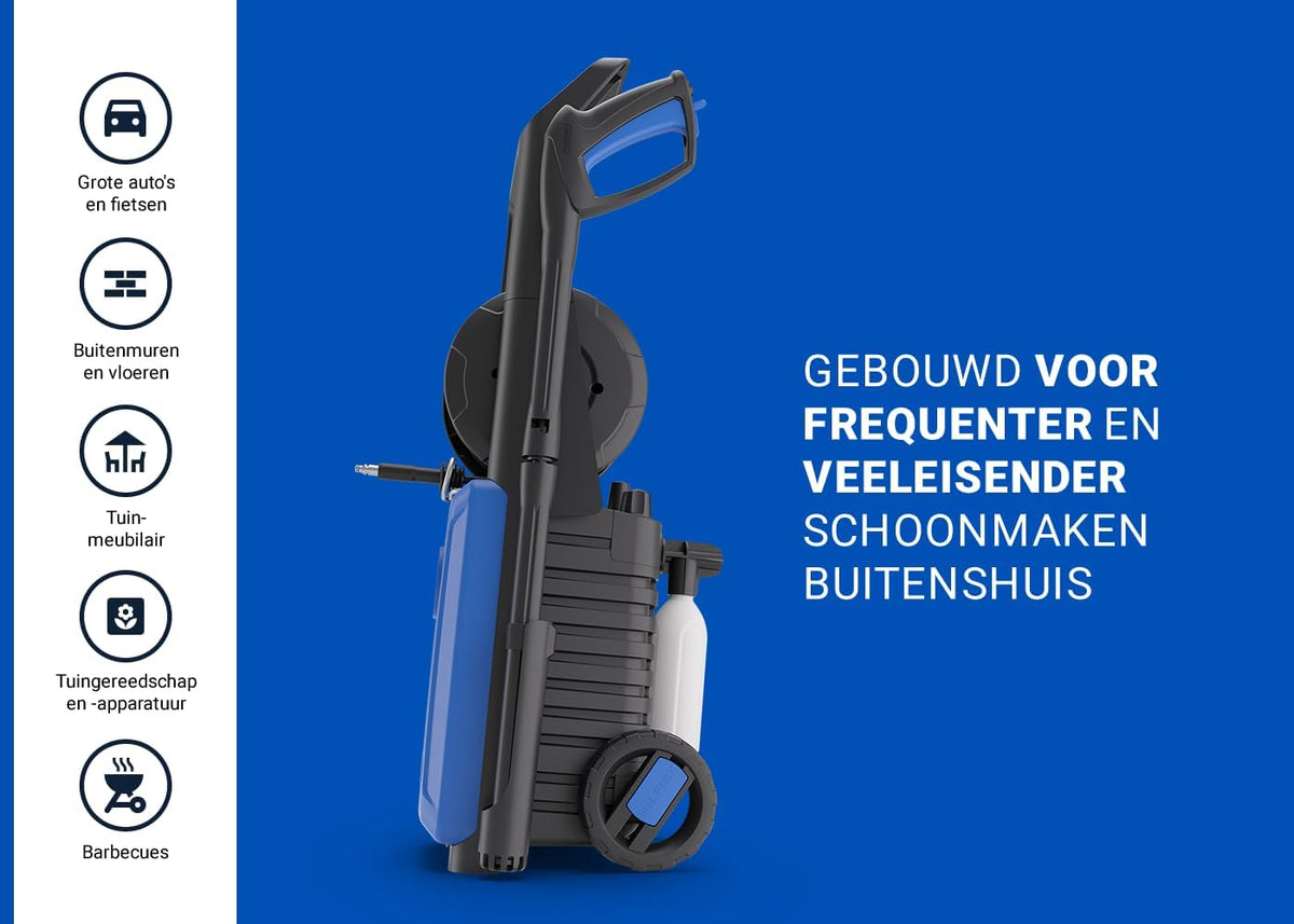 Hogedrukreiniger – High Pressure Cleaner – Waterstraalreiniger – Terrasreiniger – Auto Wasmachine – 150 Bar Druk – 2200 Watt Vermogen