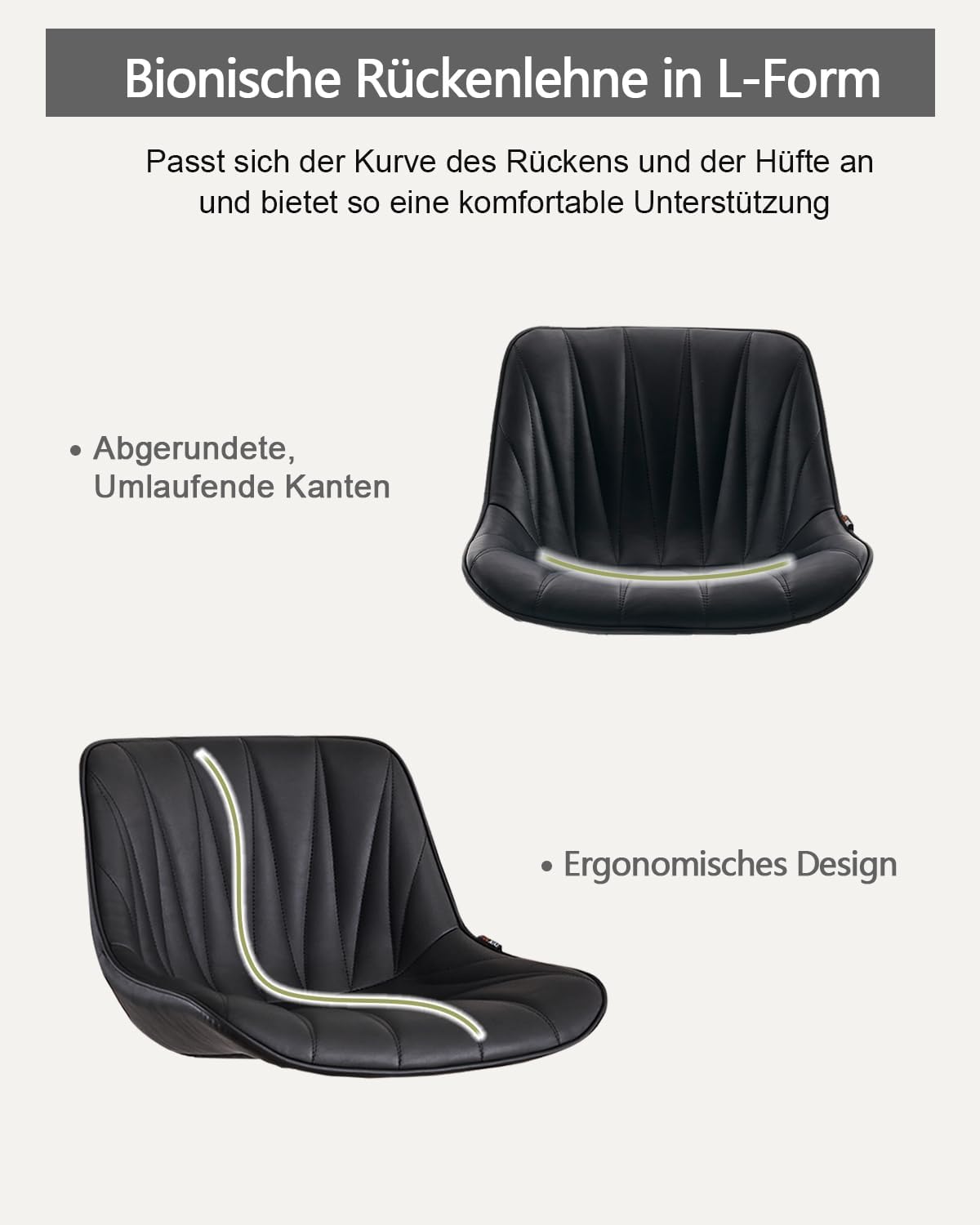 YOUTASTE Barkruk, set van 2 barstoelen, in hoogte verstelbaar, draaibaar met PU-leer, barkruk met rugleuning en voetensteun, zithoogte 57-82 cm, voor keuken, toonbank, bar, zwart