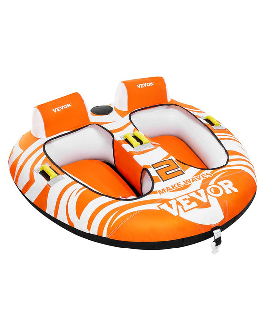 VEVOR Trekbare buizen voor 2 personen, opblaasbare bootbuizen en sleepboten met 2 cockpits, 154 kg watersportbuizen voor boot om te trekken - met 840D volledige nylon hoes, gewatteerde handgrepen en